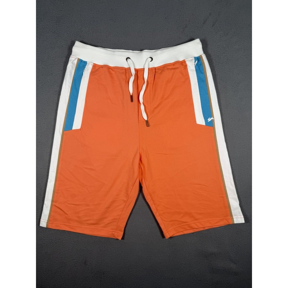 A. Tiziano Premium Menswear Salmon Orange French Terry Shorts Size L